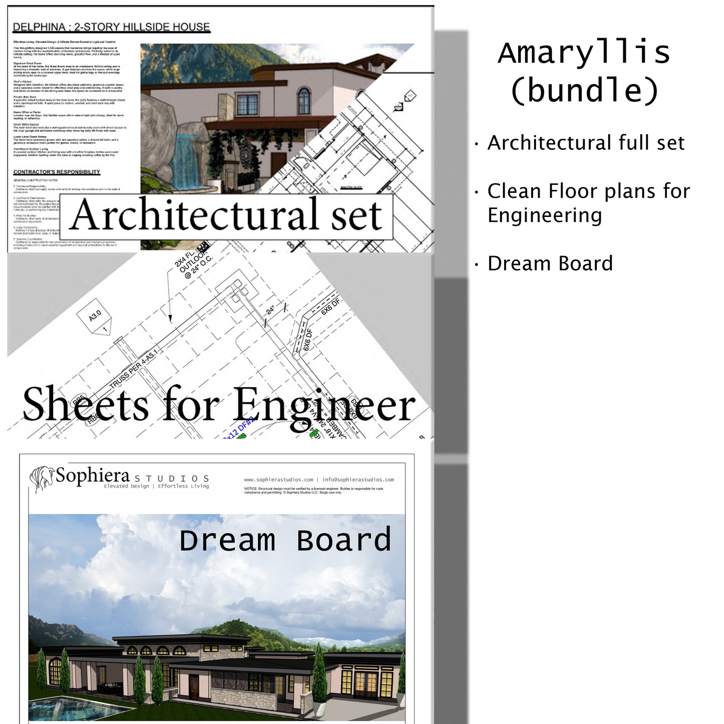 Amaryllis Bundle: full Arch set + clean sheets for Engineering + free Dream Board Pamphlet