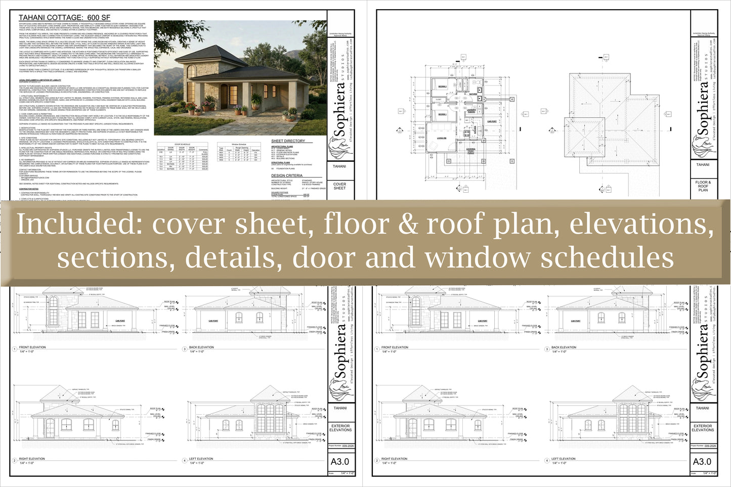 Karah - Farmhouse | 600 sf - Arch Set 36 x 24