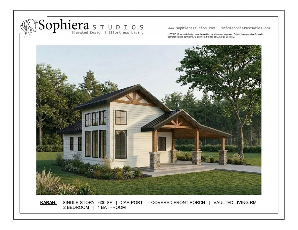Karah - single-story Farmhouse | 600 sf