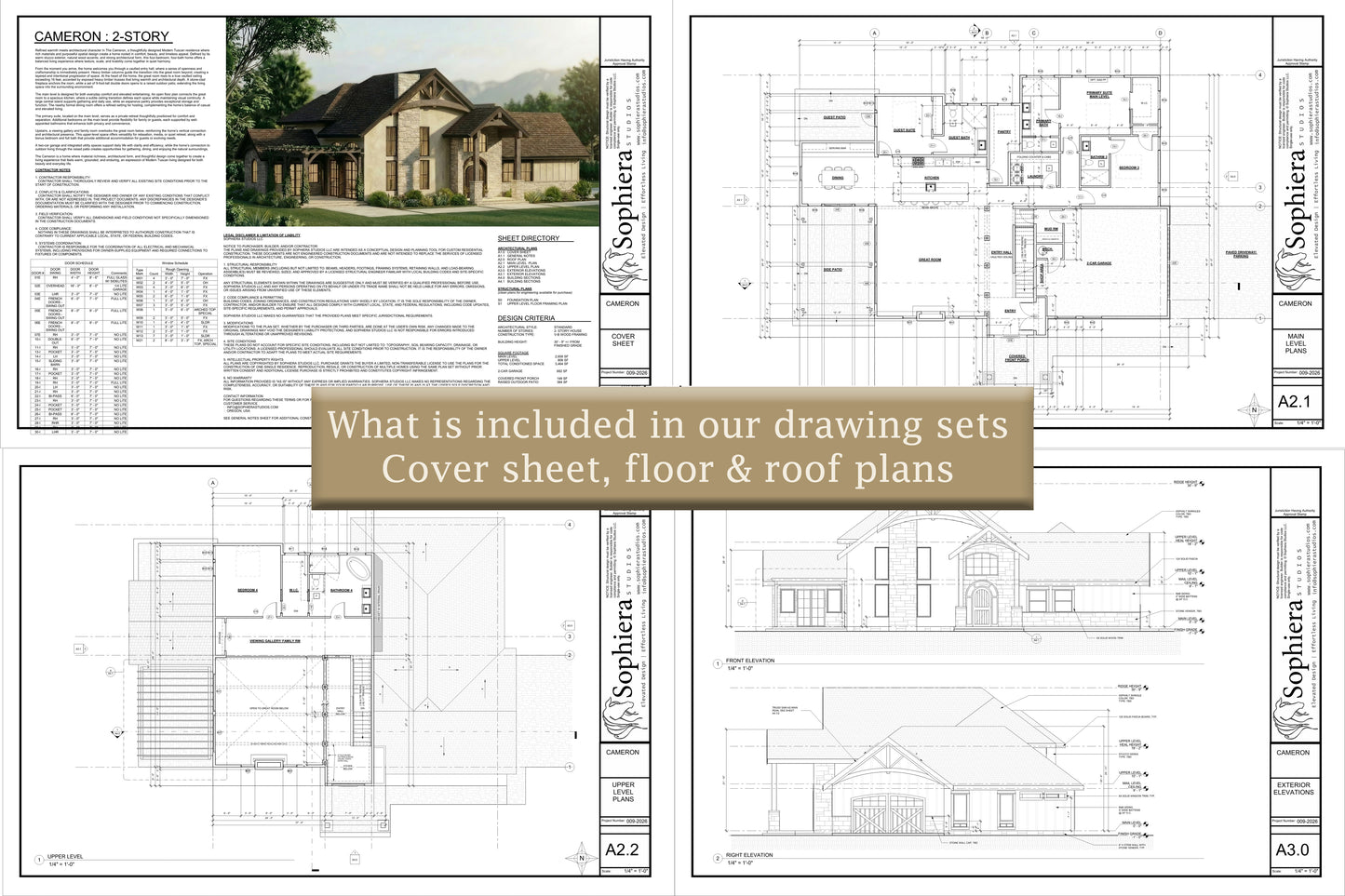 Cameron - Modern Tuscan | 3,464 sf - Arch Set 24 x 36