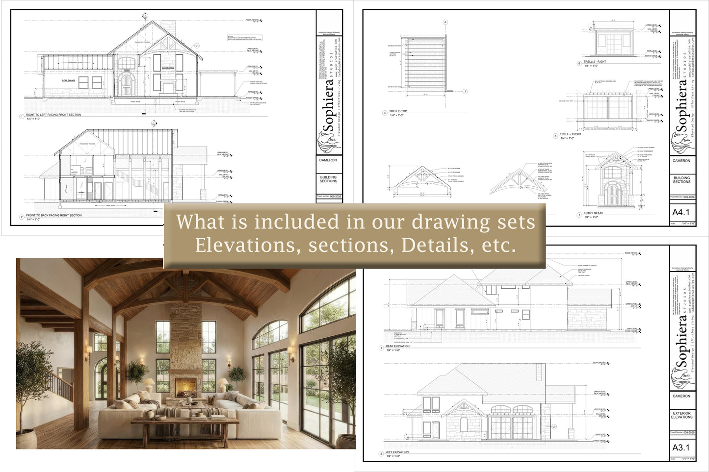 Cameron - Modern Tuscan | 3,464 sf - Arch Set 24 x 36