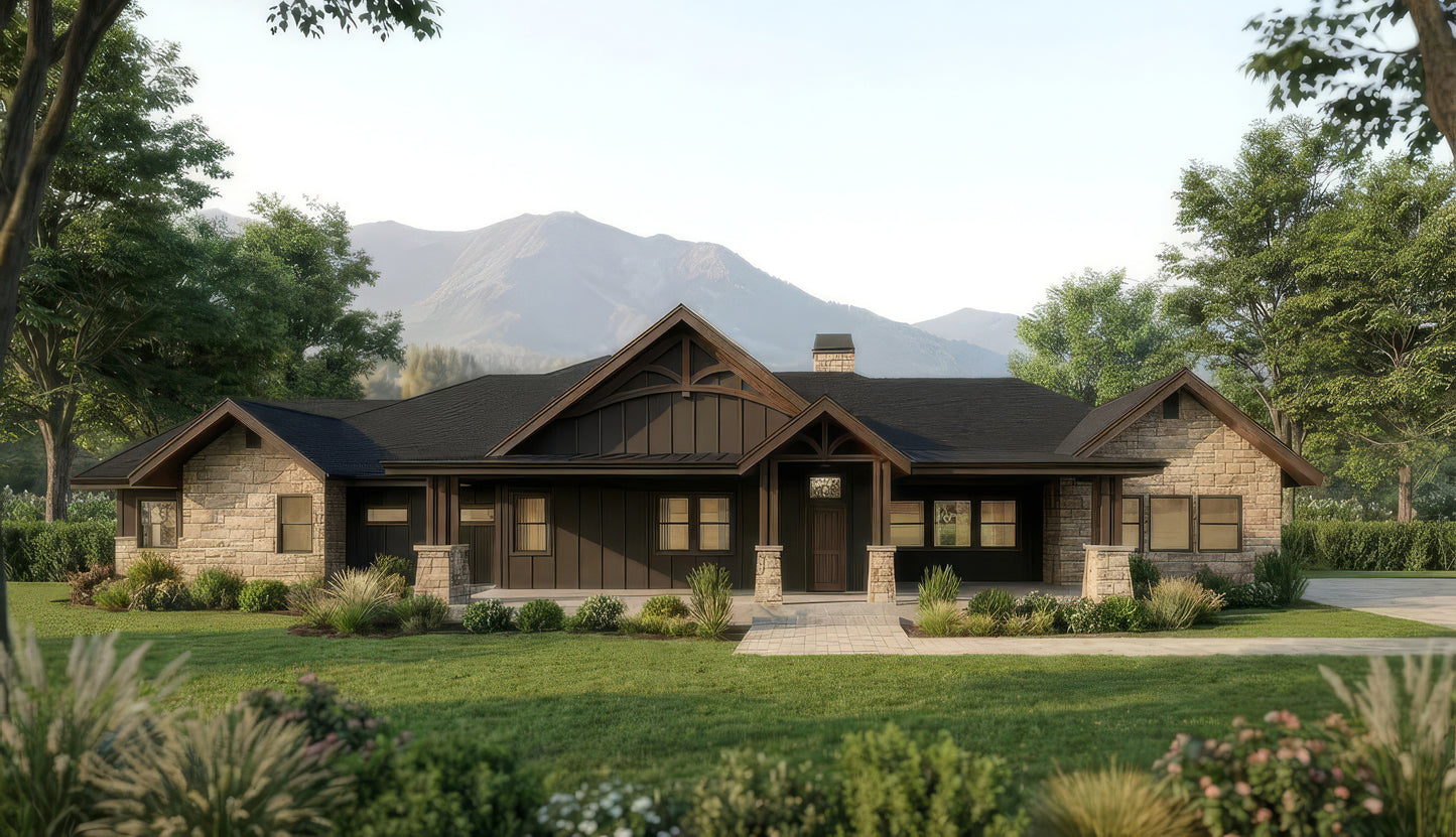 Kelsey - NW Craftsman | 3,615 sf - Arch Set 30 x 42