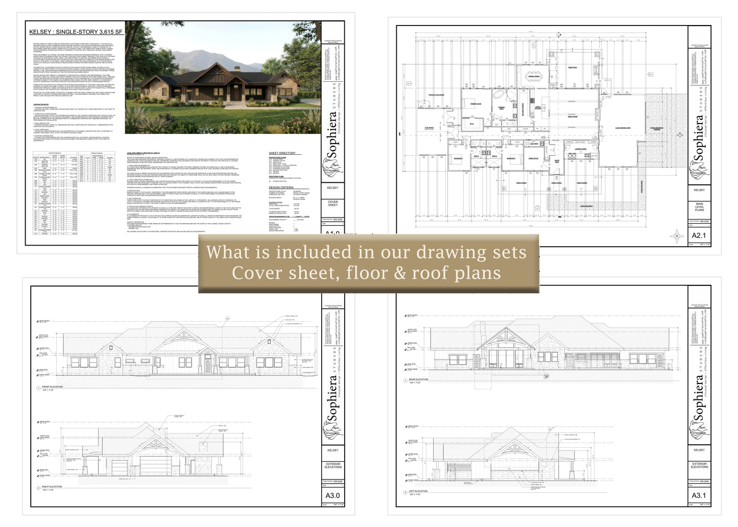 Kelsey - NW Craftsman | 3,615 sf - Arch Set 30 x 42