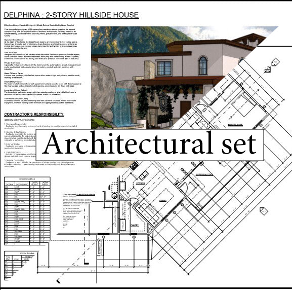 0001_Delphina_3,680 sf Hillside house plan (Arch set 30x42)